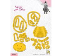 Nellie's Choice Matrice de Découpe Zèbre-34 Pcs de 11,6 x 7,2 cm Matériel-Cutting Dies pour Scrapbooking Accessoires, Cartes et Décorations, Jaune, 116 x 72mm