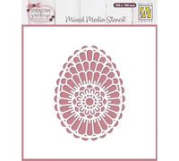 Nellie's Choice Pochoir Couronne de Fleurs Pâques 15 x 15 cm - Scrapbooking Matériel Réutilisable pour Peinture, Mandala, Bullet Journal et Cartes