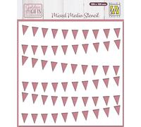 Nellie's Choice Pochoir Drapeaux 15 x 15 cm - Scrapbooking Matériel Réutilisable pour Peinture, Mandala, Bullet Journal et Cartes