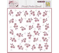 Nellie's Choice Pochoir Fleurs 15 x 15 cm - Scrapbooking Matériel Réutilisable pour Peinture, Mandala, Bullet Journal et Cartes