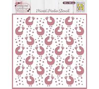 Nellie's Choice Pochoir Poules 15 x 15 cm - Scrapbooking Matériel Réutilisable pour Peinture, Mandala, Bullet Journal et Cartes