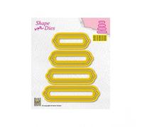 Nellie's Choice - SD207 - Matrice de Découpe Étiquettes, 8 Pcs de 5 x 1.5 cm à 8.6 x 2.1 cm, Scrapbooking Matériel, Cutting Dies pour Scrapbooking Accessoires, Cartes et Décorations