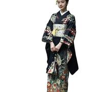 NELLN Kimono Femmes Robe Formelle Traditionnel Vintage Vibration Manches Style Japonais vêtements Long Kimono Traditionnel