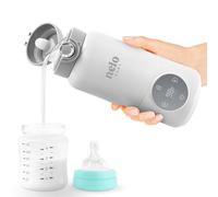 NELO Chauffe-lait portable avec grande capacité de 400 ml, charge rapide, sans fil, lait maternel instantané, formule ou chauffe-eau, affichage de la température en temps réel,