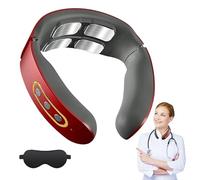 Neloa - Masseur Cervical de Relaxation, 11-en-1 Masseur Chauffant Portable pour Soulager les Douleurs Profondes, avec 6 Modes et 10 Niveaux d'Intensité, pour Hommes et Femmes (Rouge, sans Chauffage)