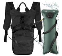 Neloheac Sacs d'hydratation Tactique avec Poche Eau 3L, Sac à Dos Velo Grande Capacité 15L, Sac Hydratation Trail pour Randonnée Running Cyclisme, Noir