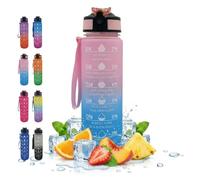 NelQuieOra Gourde de motivation 1L Rose et Bleu - Sans BPA