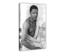 Nelson Mandela 8 Poster sur toile - Décoration murale pour salon, chambre à coucher - Style cadre - 50 x 75 cm