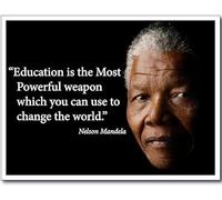 Nelson Mandela Citation Poster Imprimé Disant « L'Éducation Est L'Arme La Plus Puissante Que Vous Pouvez Utiliser Pour Changer Le Monde » Décoration D'Intérieur 40 X 60 Cm Sans Cadre