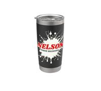 Nelson Power Unleashed Red Name Design Gobelet isotherme en acier inoxydable double paroi