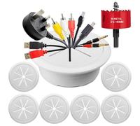 Nelsonerty 6PCS Cache-Câble TV 2-3/8pouce (60mm) dans Le Kit de Gestion des Câbles Muraux Cache-Câble pour Téléviseur Mural Scie Cloche Fixation de Perceuse A