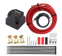 Nelsonerty Isolateur de Batterie Double 12 V 140 A Relais Sensible VSR et Kit de Câbles de Câblage Chargeur Automatique de Batterie Double pour Voiture Marine