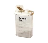 Nelsonerty Récipient de Stockage de Céréales de Cuisine Transparent avec Poignée, 2800 ML, Résistant à L'Humidité et Aux Insectes, Beige