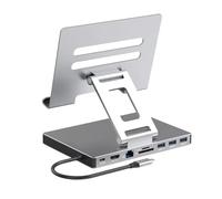 Nelsonerty Station d'accueil pour Ordinateur Portable en Alliage D'Aluminium, Hub Multi-Ports PD USB3.0, Support SD TF, Station d'accueil Gigabit Ethernet, A