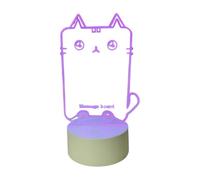 Nelsonerty Veilleuse LED Transparente USB Veilleuse Tableau D'Écriture Effaçable Décoration de Bureau Chat