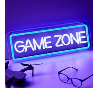 NELUX Neon LED Game Zone, Gaming Decoration Chambre Murale Lampe, Accessoire Gaming Room Deco Setup Ado Gamer, Enseigne Lumineuse Cadeau. Connexion USB avec Variateur de Luminosité.