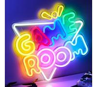 NELUX Neon LED Gaming Game Room, Gamer Decoration Chambre Murale Lampe, Accessoire Gaming Room Deco Setup Ado, Enseigne Lumineuse Cadeau. Connexion USB avec Variateur de Luminosité.