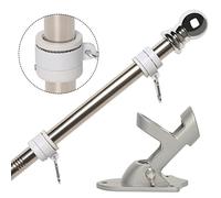 NELXINJO Kit de mât de drapeau pour maison - Mât de drapeau en acier inoxydable résidentiel ou commercial avec support, 2 anneaux à roulement à billes anti-nœuds