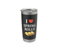Nem food funny simple quote I love spring rolls Gobelet isotherme en acier inoxydable double paroi
