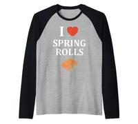 Nem Food Funny Simple Quote I Love Spring Rolls Manche Raglan
