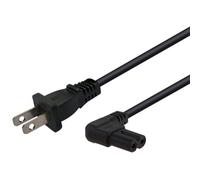Nema 1-15p À Iec320 C7 Angle Droit Cordon D'alimentation Pour Tv/Ps,Usa 2 Broches D'alimentation Coudé Câble De Ligne, Spt-2x18awg (Prise Américaine)