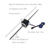 NEMA 14 Non-acptive stepper electronic starter linear type Non-captive stepper electronic starter NEMA 14 with different length Tr6*4 lead screw NWPNLXEA(35HS34-123T64)