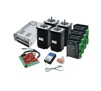 Nema 23 Stepper Motor Kit 4Axis 1.2/2/2.2/2.5/3Nm +4pcs DM556P Driver +350W 36V Power Supply+Interface Board +Debugger(2.2Nm Kit)