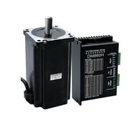 NEMA 34 CNC stepper electronic starter 86X156mm 12.5N.m 5.5A Diameter 14mm Nema34 1700Oz-in +dm860h / dma860h IINKUEYK(With DM860 Driver,Single Shaft)