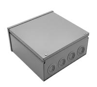 NEMA 3R Boîte de jonction électrique d'extérieur en métal - 10 x 10 x 6 cm - En acier carbone - Résistante aux intempéries - Boîtier de traction mural extérieur avec couvercle à vis et boutons de