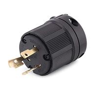 NEMA L6 30P US Lock Plug 30A 250V Lock Male Plug USA 3 Pole Industrial Grade Grounding 3 Prong Power Generator Plug Noir