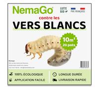 Nemago® - HB Nématodes Contre les Vers Blancs (5 Millions) - Couvre 10m² jardin, pelouses et plantes - Traitement lutte Biologique contre Hannetons & Otiorhynques