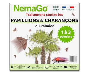 Nemago® - Nématodes Traitement contre le Papillon du Palmier et le Charançon Rouge - Traiter 1 à 3 Palmiers - Lutte biologique - Anti vers et larves