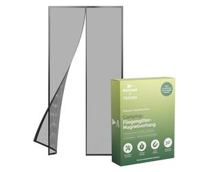 Nematek Moustiquaire magnétique de qualité supérieure, 70 x 200 cm, pour porte de balcon, camping-car et caravane, aimants puissants, noir