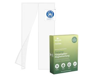 Nematek Moustiquaire pour porte de balcon - Blanc - 60 x 200 cm - Moustiquaire magnétique de qualité supérieure pour porte de caravane, camping-car et porte de terrasse - Moustiquaire pour porte de