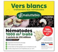 Nématodes HB contre les Vers Blancs - 500M - Solution naturelle et 100% efficace pour éliminer les vers blancs et les hannetons du jardin, pelouses et plantes - Sans produit chimique et sans danger
