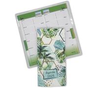Nemau - Agenda De Poche 2025 Semainier - Format 9x18 Cm - Petit Agenda De Janvier À Décembre 2025 - Fabrication Française - Couverture En Gomme Expansée - Modèle Hexagone Tropical