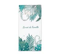 Nemau - Étui Livret de Famille -Format Français - Housse en Gomme Expansée Souple & Résistante - Protège-Livret Imperméable - Fabrication Française - Modèle Feuillage Aquarelle