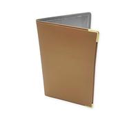 nemau - Porte Papier véhicule 2 Volets avec Étui 3 Volets Transparent - Fabrication Française - Protège Documents Auto Durable - Matière Gomme Expansée - Modèle Beige métallisé