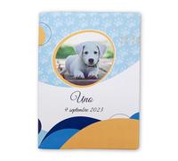Nemau - Protège Carnet de Santé Animaux Personnalisé - Photo et Texte Personnalisables - Gomme Expansée - Fabriqué en France - Étui de Protection Chiens & Chats - Modèle Courbe Bleue
