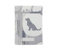 nemau - Protège Carnet de Santé Chien - Granf Format - Décor Chien Gris | 2 formats disponibles : petit 12 x 17 cm ou grand 16 x 23 cm, compatible passeport animal, fabrication française