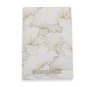 Nemau - Protège Carnet de Santé en Gomme Expansée - Fabriqué en France - Étui Carnet Bébé Enfant Fille ou Garçon Adulte - Format Maternité Standard - Idée Cadeau Naissance - Modèle Feuille Dorée