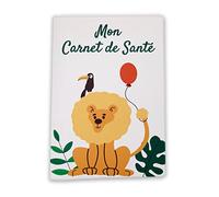 Nemau - Protège Carnet de Santé Enfant en Gomme Expansée - Fabriqué en France - Étui Carnet Bébé Fille ou Garçon - Format Maternité Standard - Idée Cadeau Naissance - Modèle Animaux de la Jungle