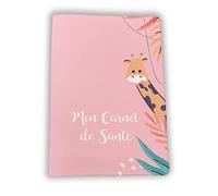 Nemau - Protège Carnet de Santé Enfant en Gomme Expansée - Fabriqué en France - Étui Carnet Bébé Fille ou Garçon - Format Maternité Standard - Idée Cadeau Naissance - Modèle Girafe Rose