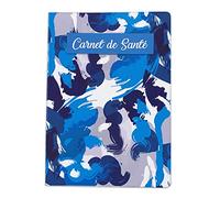 Nemau - Protège Carnet de Santé Enfant et Adulte - Housse Souple Lavable - Format Universel - Étui de Protection Durable pour Carnet Médical - Idée Cadeau Naissance ou Famille - Modèle Abstrait Bleu