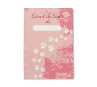 nemau - Protège Carnet de Santé pour Chats, Chiens et Animaux Domestiques - Gomme Expansée - Fabriqué en France - Durable et Résistant - Modèle Empreinte Rose