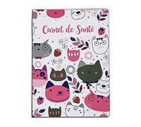 Nemau - Protège Carnet de Santé pour Chats, Chiens et Animaux Domestiques - Gomme Expansée - Fabriqué en France - Durable et Résistant - Modèle Tête de Chat