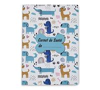 Nemau - Protège Carnet de Santé pour Chats, Chiens et Animaux Domestiques - Gomme Expansée - Fabriqué en France - Durable et Résistant - Modèle Chien Bleu