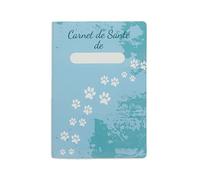 nemau - Protège Carnet de Santé pour Chats, Chiens et Autres Animaux Domestiques - Matière Gomme Expansée - Fabriqué en France - Petit ou Grand Format au Choix - Modèle Empreinte Bleue (Petit modèle)