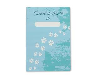 nemau - Protège Carnet de Santé pour Chats, Chiens et Autres Animaux Domestiques - Matière Gomme Expansée - Fabriqué en France - Petit ou Grand Format au Choix - Modèle Empreinte Bleue (16 x 23 cm)