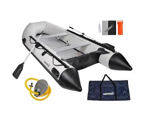 NEMAXX® Bateau Pneumatique Professionnel [INCL. 2 PAGAIES, SAC + POMPE À AIR] - Canot Gonflable - Bateau de Pêche en Caoutchouc - Bateau de Pêche Gonflable - Bateau pour 5 Personnes (Longueur: 330 cm)